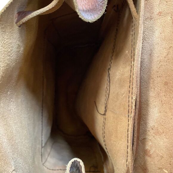 Vintage Tan Leather Drawstring Backpack Rucksack Rugged Bag Brown main image 13